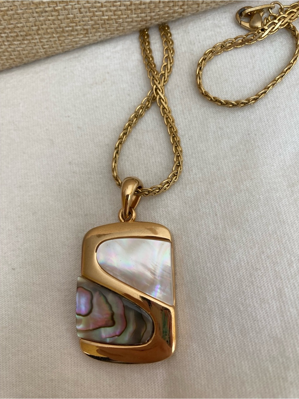 Lia Sophia Mother of Pearl and Abalone Shell Pendant Necklace